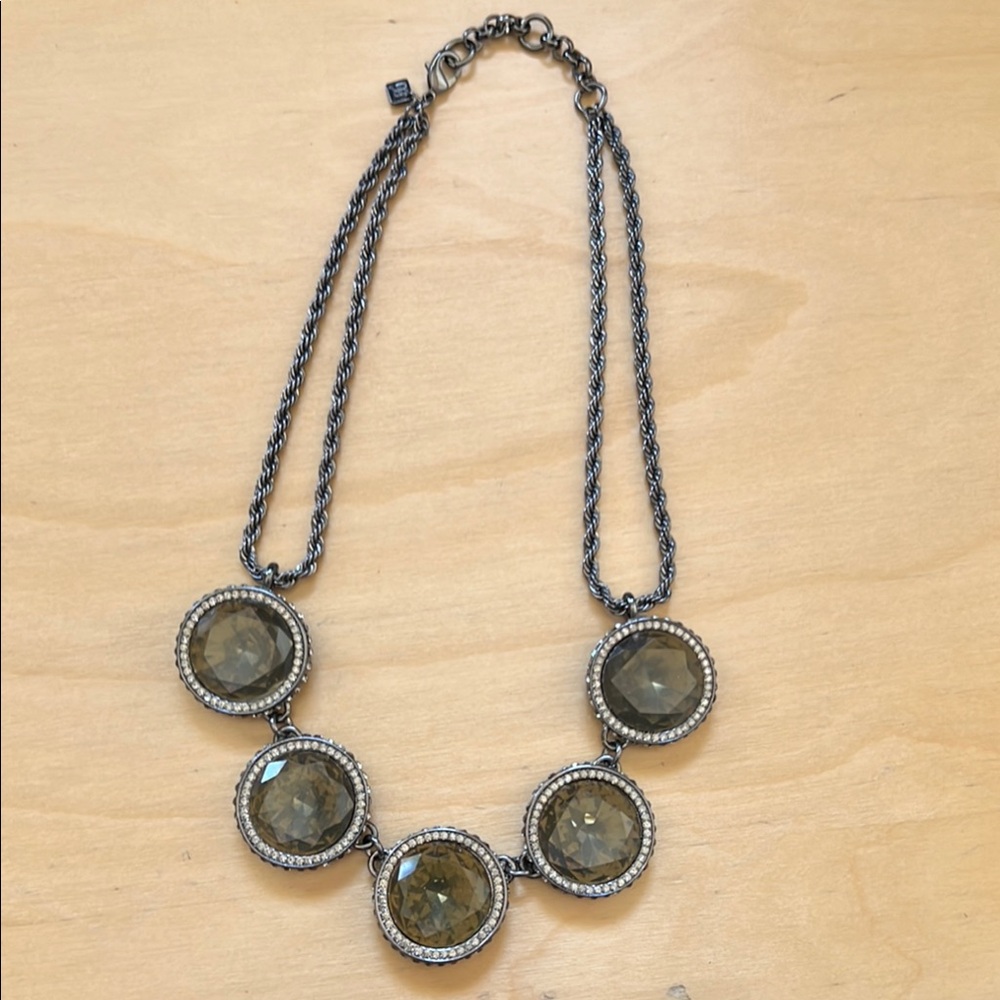 Banana Republic Silver and Gray Statement Necklace